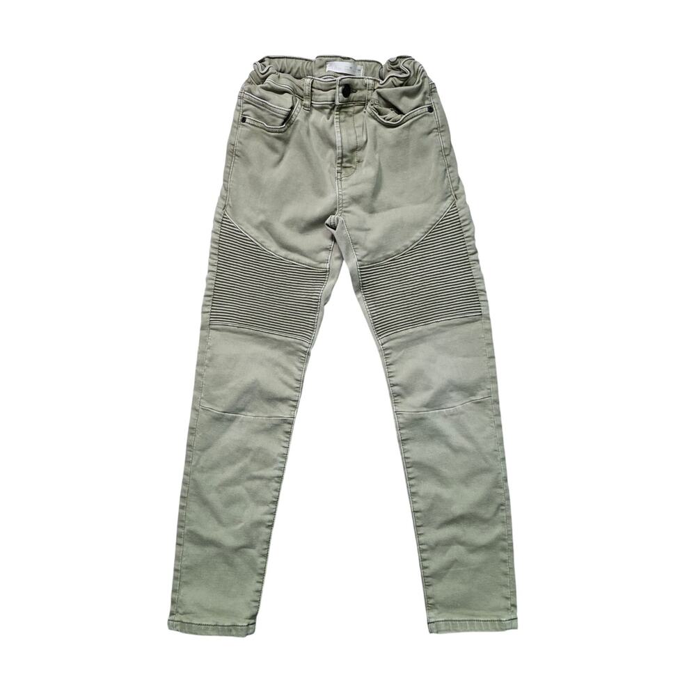 ZARA Boys Biker Skinny Jeans Olive Green Size 10